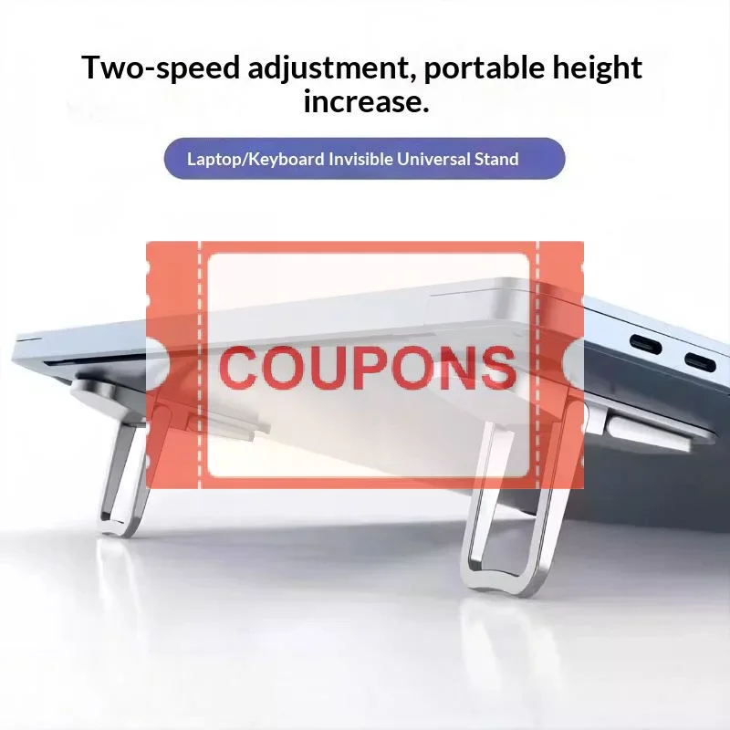 1Pair Foldable Laptop Stand Mini Portable Keyboard Riser Dual Height Adjustable Non Slip Support Bracket For Desktop Office Use
