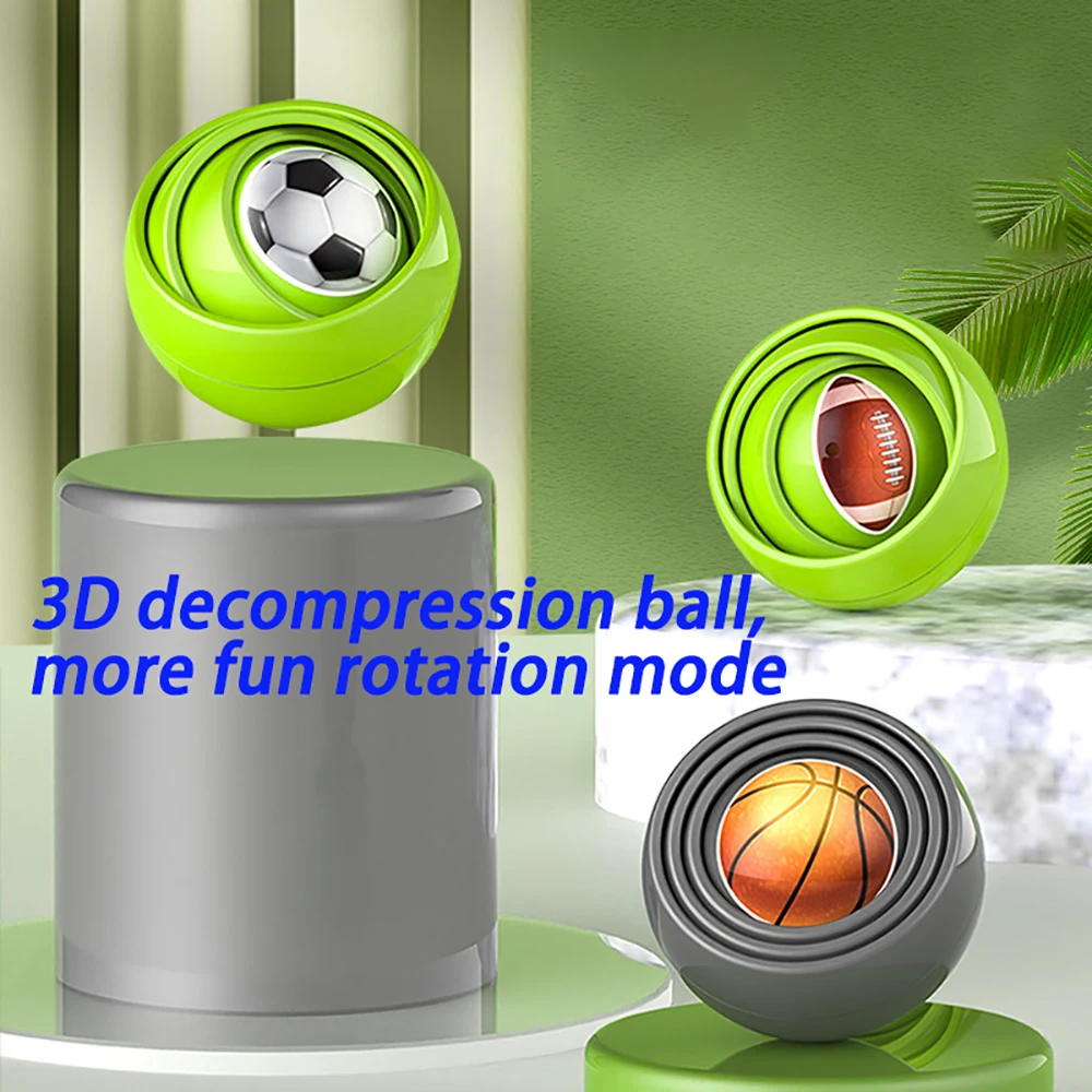 3D Ball Toy Infinite Flipping Decompression Ball Fingertip Decompression Gyroscope Toy Puzzle Decompression Toy Ball Funny Gifts