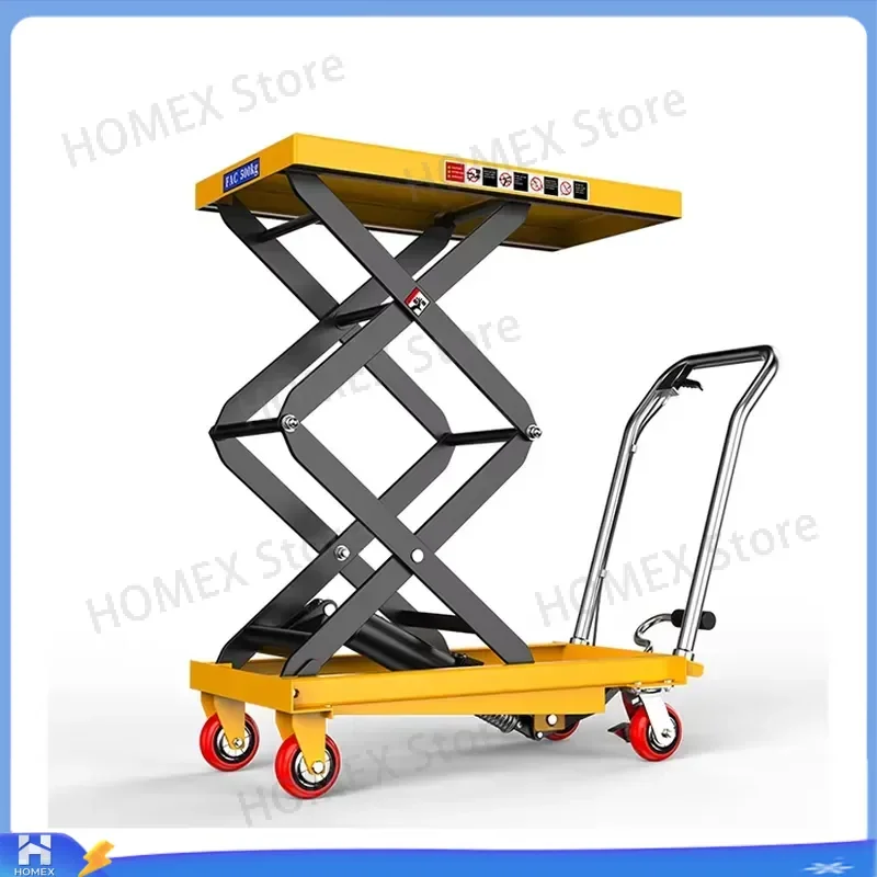 Hydraulic Lift Trolley Manual Pallet Jack Scissor Lifting Platform Heavy Duty Material Handling Cart Warehouse Equipment