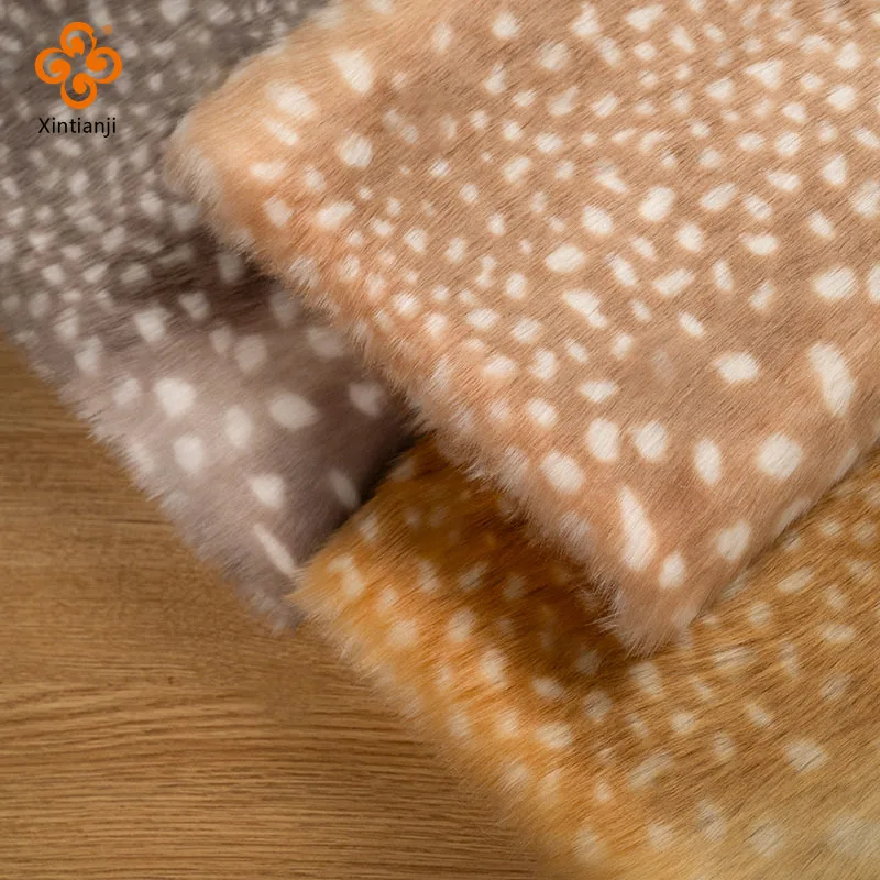 40x50cm 2cm Pile Animal Leopard Deer Print Short Wool Faux Fur Fabric Performance Clothing Hats,Carpet Mats,DIY Sewing Fabrics