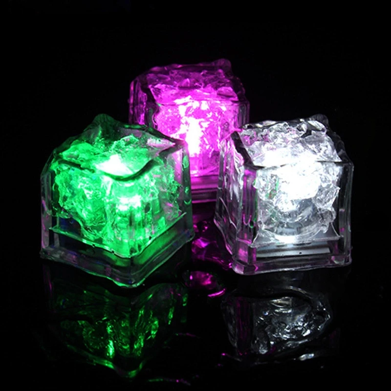 Cubos gelo para bebidas bebendo luzes bar 7 LED colorido à prova d'água cubo gelo