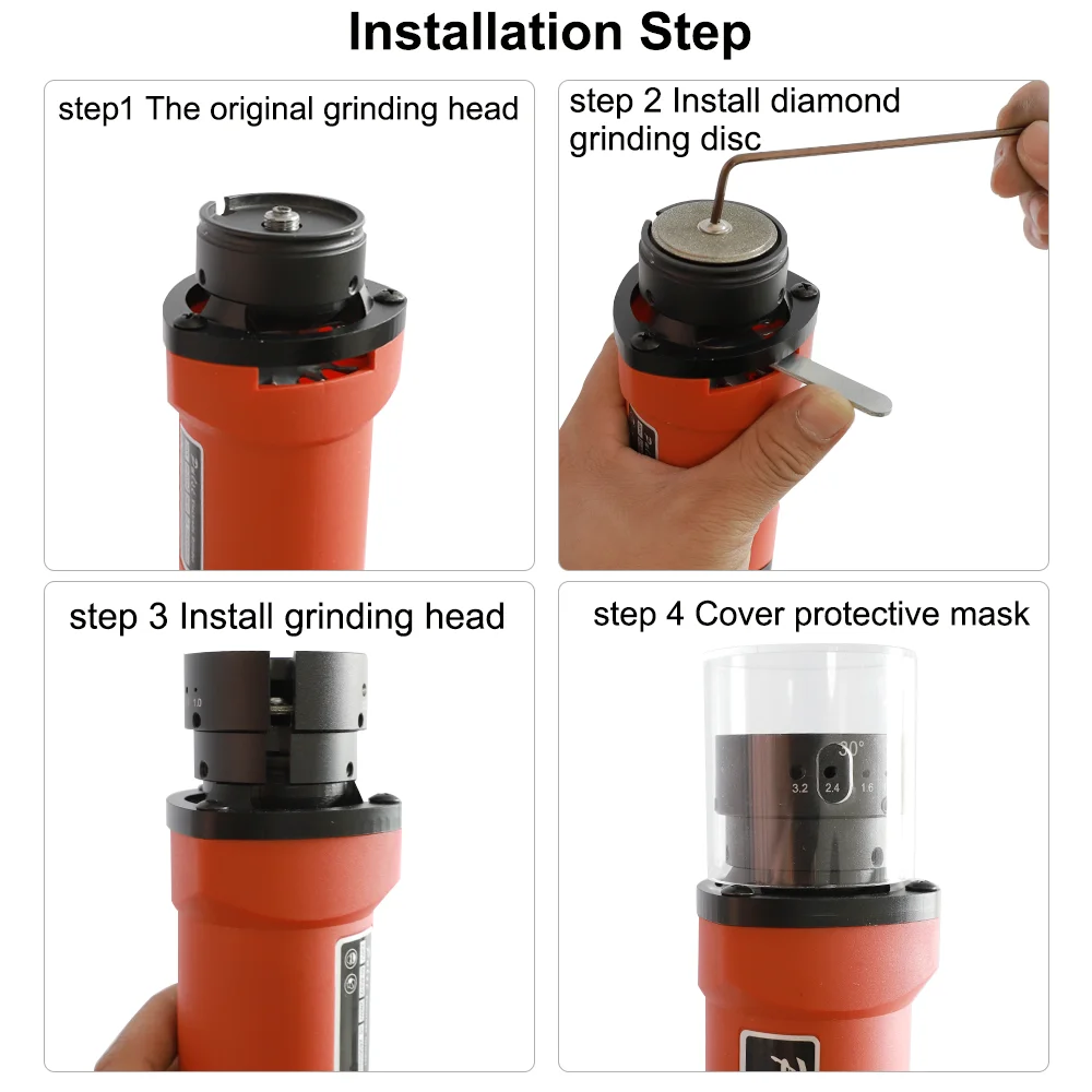 Moedor/afilador de eletrodo de tungstênio GhionChion para melhoria TIG 1/8" 3/8" 1/4" polegadas 22,5 ° e 30 °