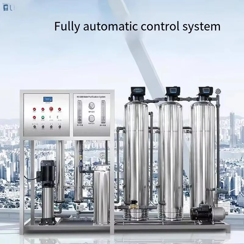 نظام تنقية مع الفولاذ المقاوم للصدأ Huazheng تدفق كبير 500lph 1000lph مياه التناضح العكسي