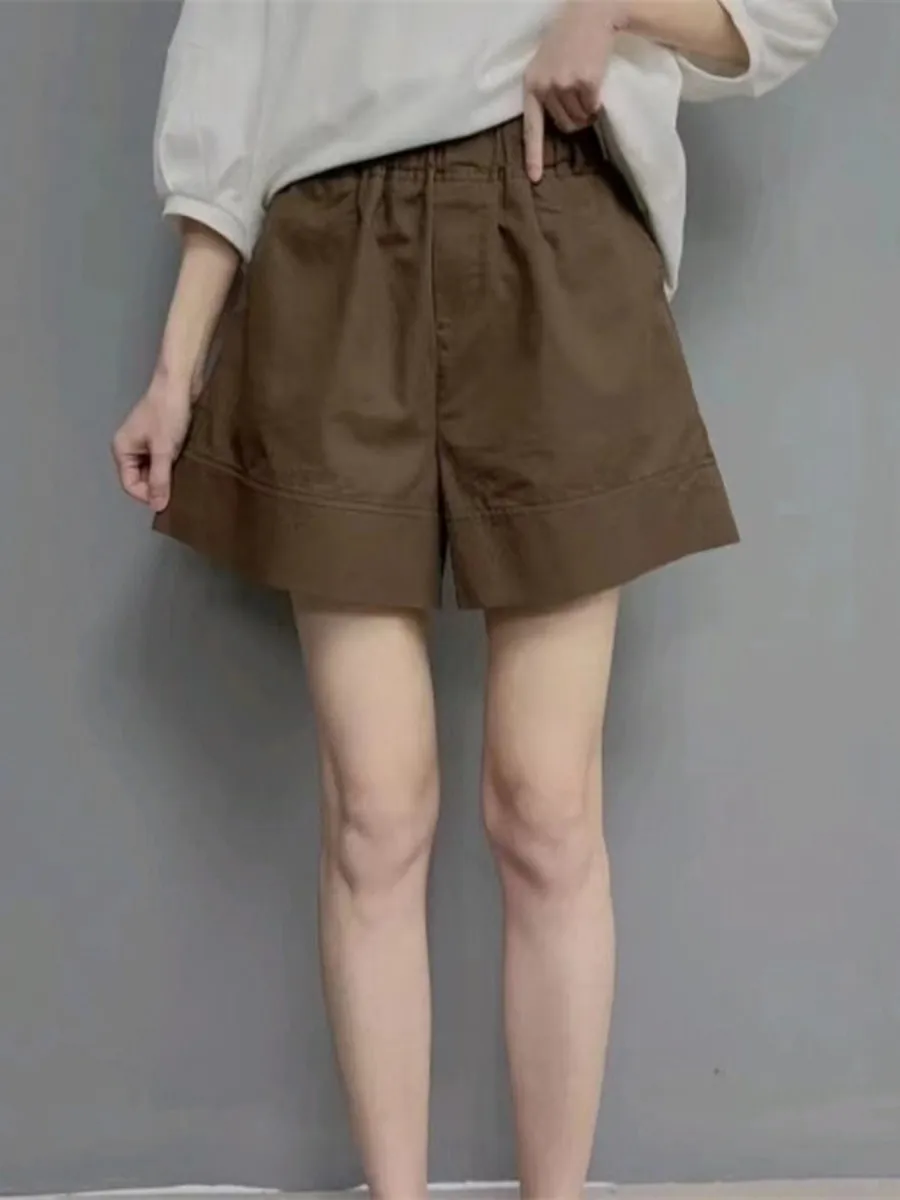 

High Waist Wide Leg Short Pants Casual Thinming plus Size Women's Summer Thinming Cargo Pants Flattering Hip Covering Shorts