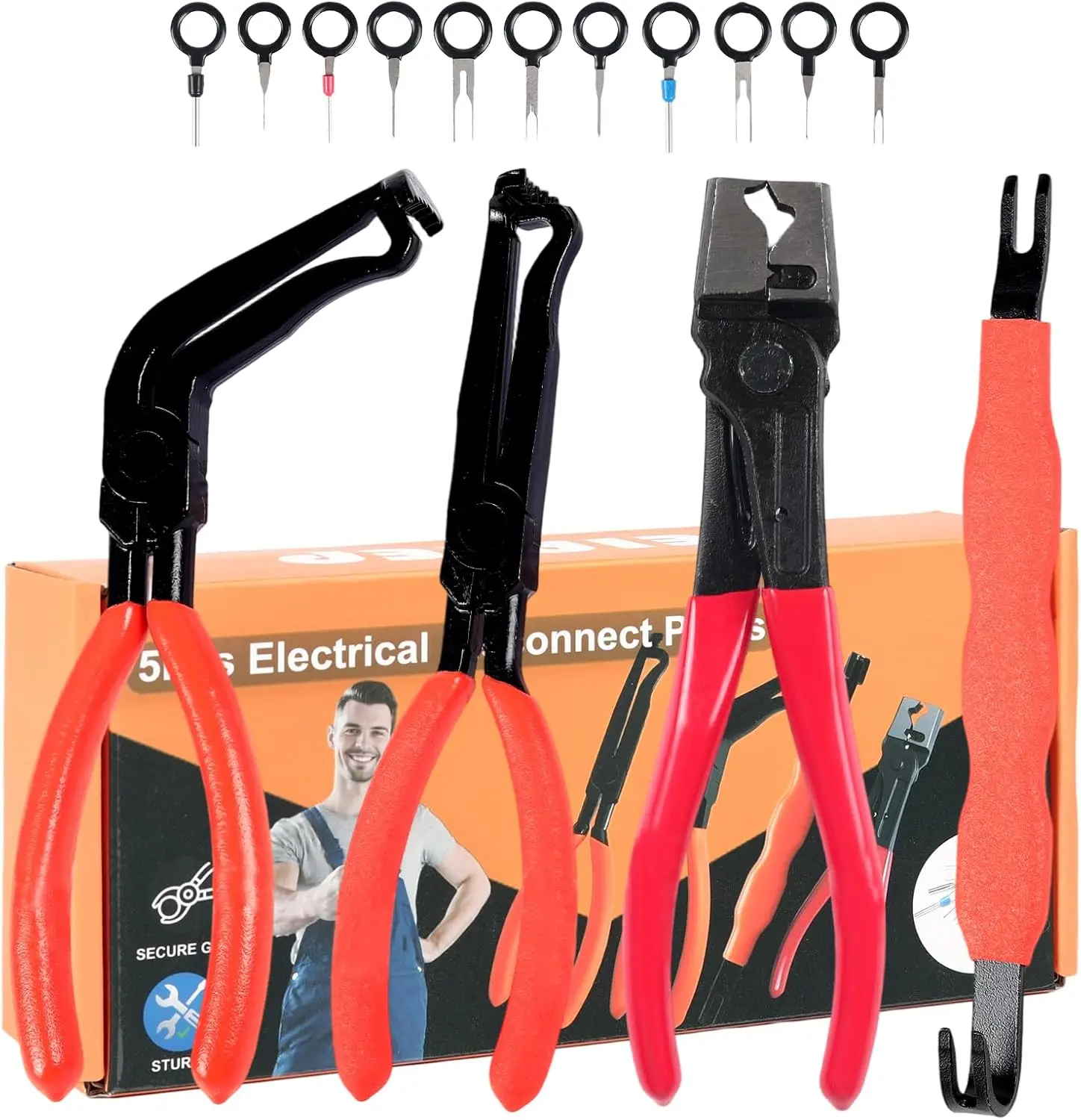 

5-Piece Electrical Disconnect & Connector Pliers Set with Terminal Remover for Car Truck Repair