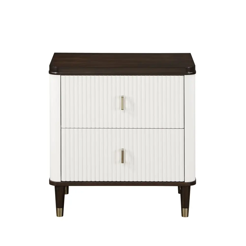

Carena White & Brown Finish Nightstand W/USB chest of drawers for bedroom nightstands for bedroom