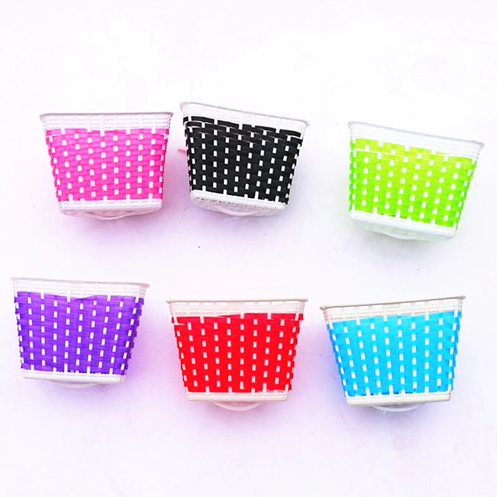 

Front Basket For Kids Woven Plastic Storage Basket For Toddlers Girls Adjustable Strap Durable Ride On Accessory
