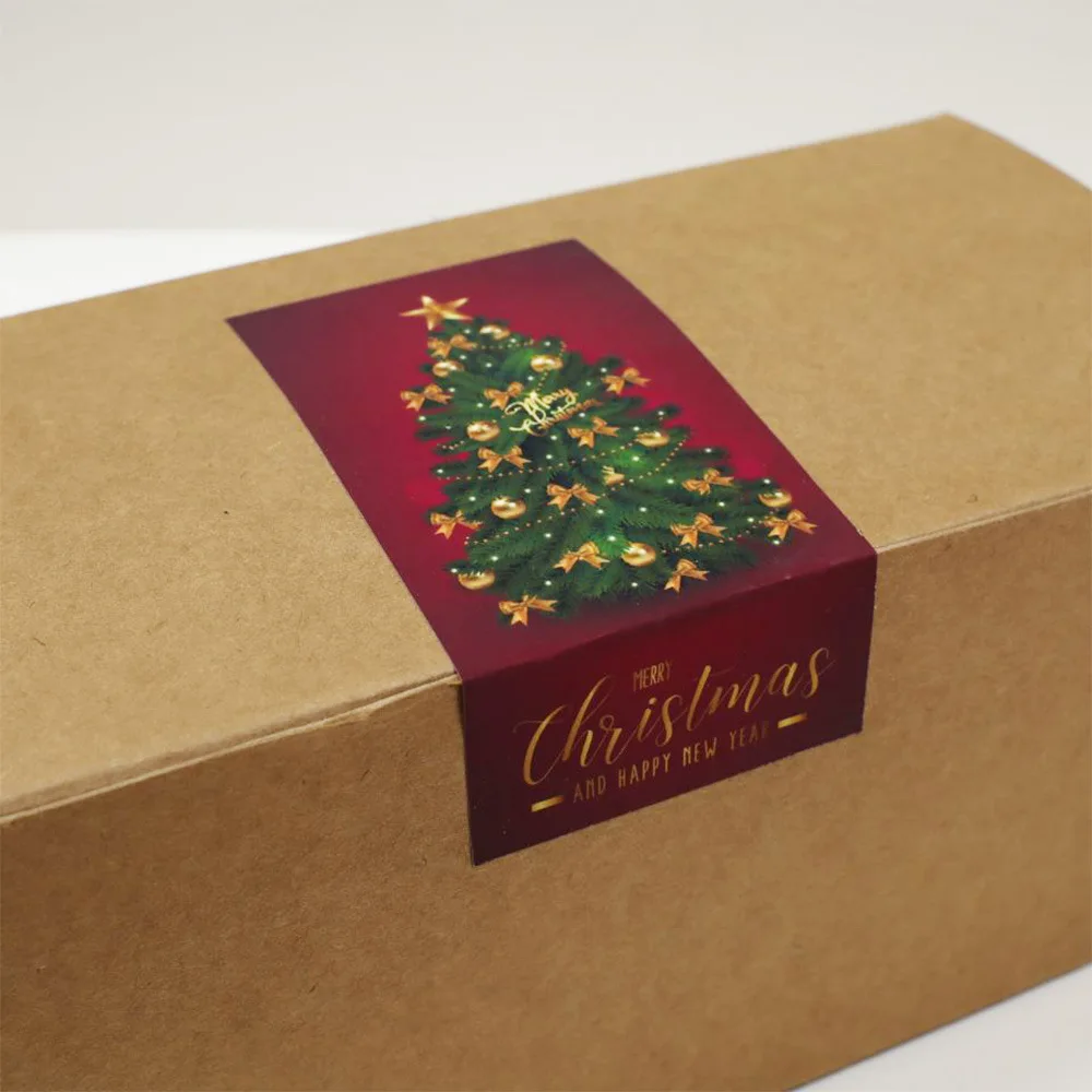 신상 메리 크리스마스 스티커, 사각형 빨간색 크리스마스 선물 상자 장식, 씰링 라벨, 귀여운 산타 스티커 문구, 10-50 개