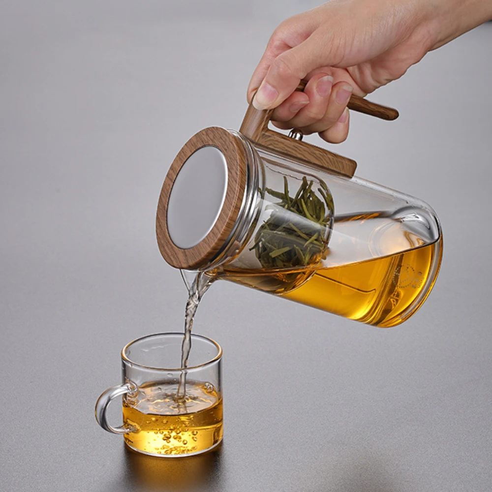 600ML/800ML Glass Teapot Infuser Magnetic Coffee Tea Pots Travel Kettle Water Separation Inner Heat-resistant Tea Filtration Set