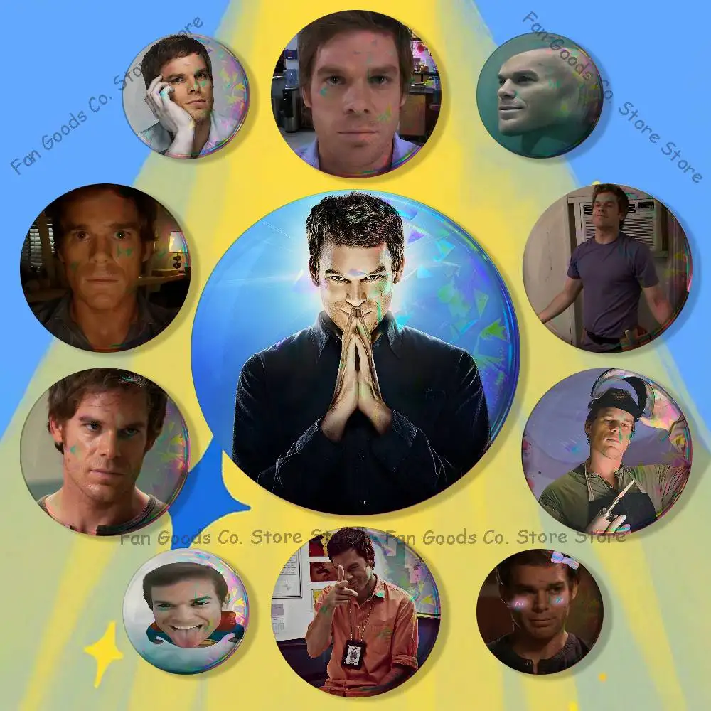 D-Dexter Morgan Badges Creative Tinplate Button Pins Brooch Creative Quotes Badge Clothes Backpack