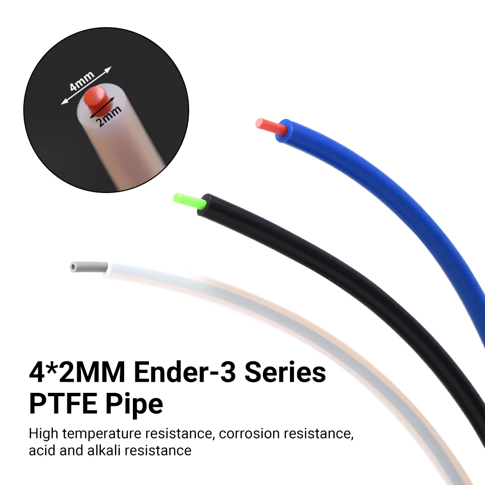 1/2/3M 3D Printer PTFE Tube Bowden Extruder J-head Hotend Filaments Parts Diameter 2x4mm Teflonto Pipe for Ender3 CR10 Kobra Max - view 3