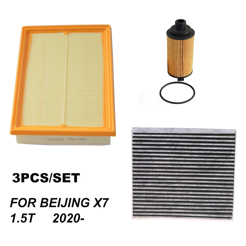 

3Pcs Oil Air Cabin Filters Kit For BEIJING X7 1.5T 2020- A373P00985 A00067644 8105005BACS030 3104344 10105963 Car Accessories