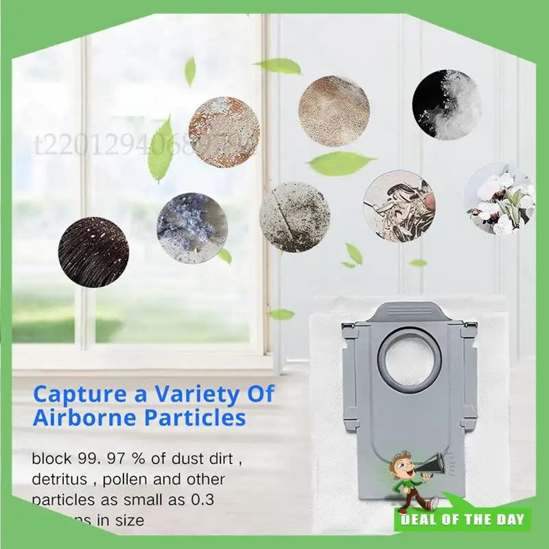 -ABPO 6 قطعة كيس لجميع الغبار كيس النفايات الغبار ل Roborock Q Revo Maxv / Roborock P10 Pro جهاز آلي لتنظيف الأتربة استبدال أجزاء الملحقات