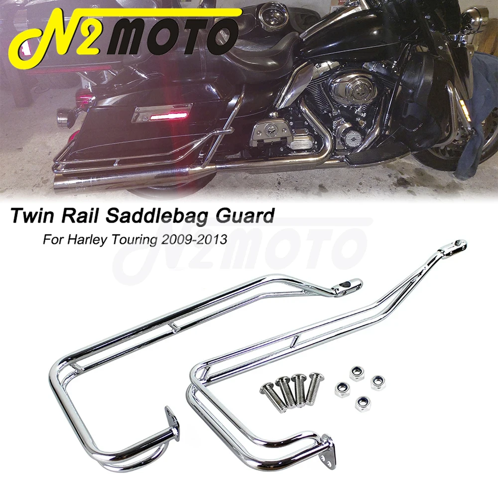 

Motor Twin Saddle Bag Guard Rails Bar Protector For Harley Road King Electra Street Glide Road Glide FLHR FLHTC FLHX FLTR 09-13