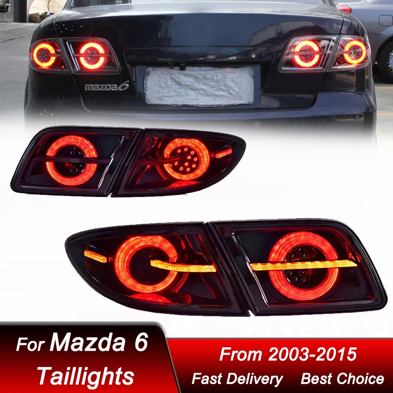 Car styling Tail Lights For Mazda 6 2003-2015 New style full LED Tail Lamp Dynamic Turn Signal Light Tail Lamp Assembly