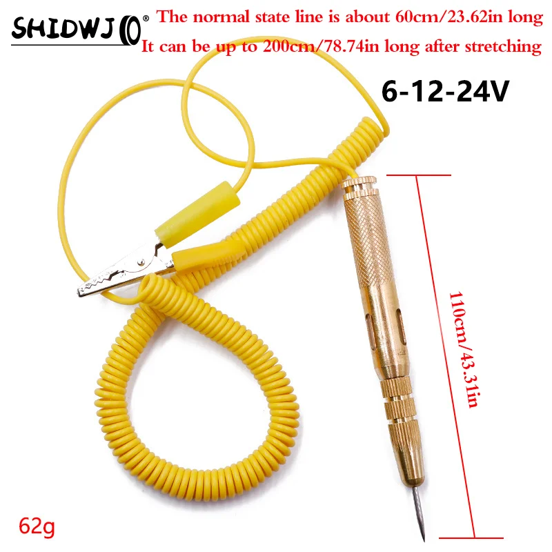 6V 12V 24V Auto DC Copper Car Light Circuit Tester Lamp Voltage Test Pen Detector Probe Light System Test Diagnostic Tools