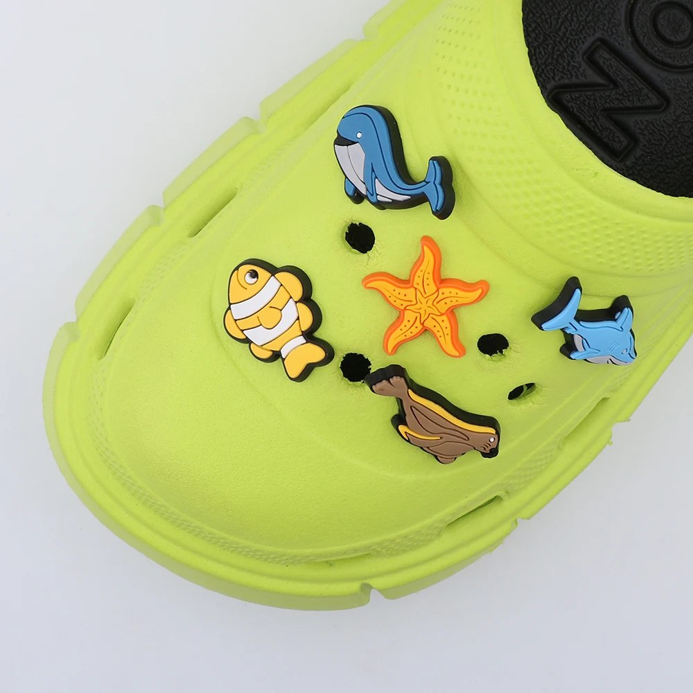 Shoe Decoration Buckles Shell Conch Starfish Shoe Accessories Charms Pvc Whale Shark Ornament Adult Children's Gift 1 Piece - Detail 1