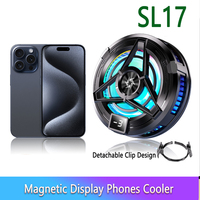 SL17 NEW  Magnetic Display Phones Cooler Back-Clip 2in1 Game Cooler Semiconductor Fast Phone Cooling Fan for IOS Android Phone