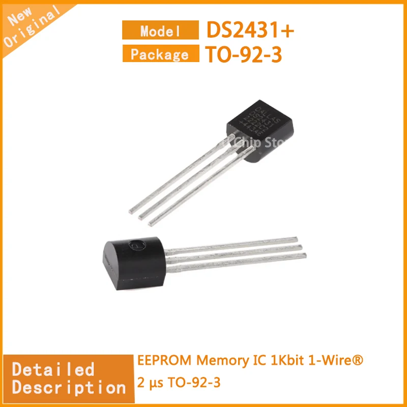 10Pcs/Lot  New Original  DS2431+ DS2431 EEPROM Memory IC 1Kbit 1-Wire® 2 µs TO-92-3