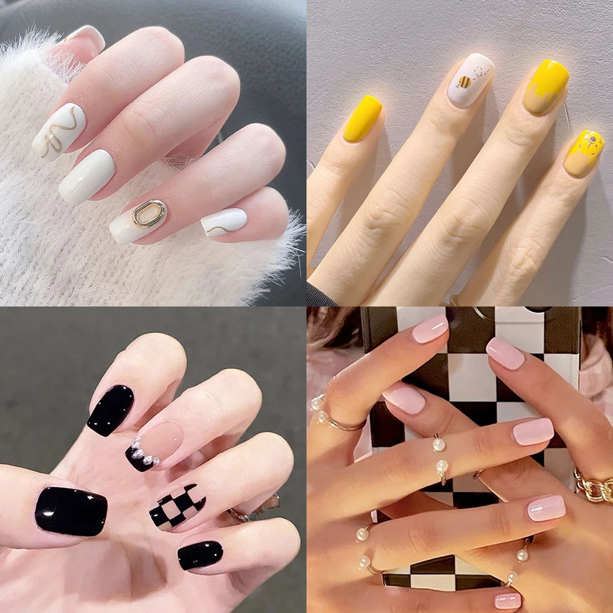 Fester Gel-Nagellack, rosa schwarz gelb rot lila Creme Pudding Gel politur UV-LED einweichen, Nail Art Design Maniküre fest