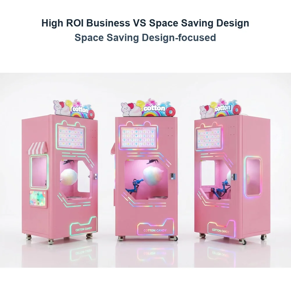 Intelligent Automatic Sugar Cloud Cotton Candy Machine Robot 60 Fancy Cotton Candy Commercial Vending Machine