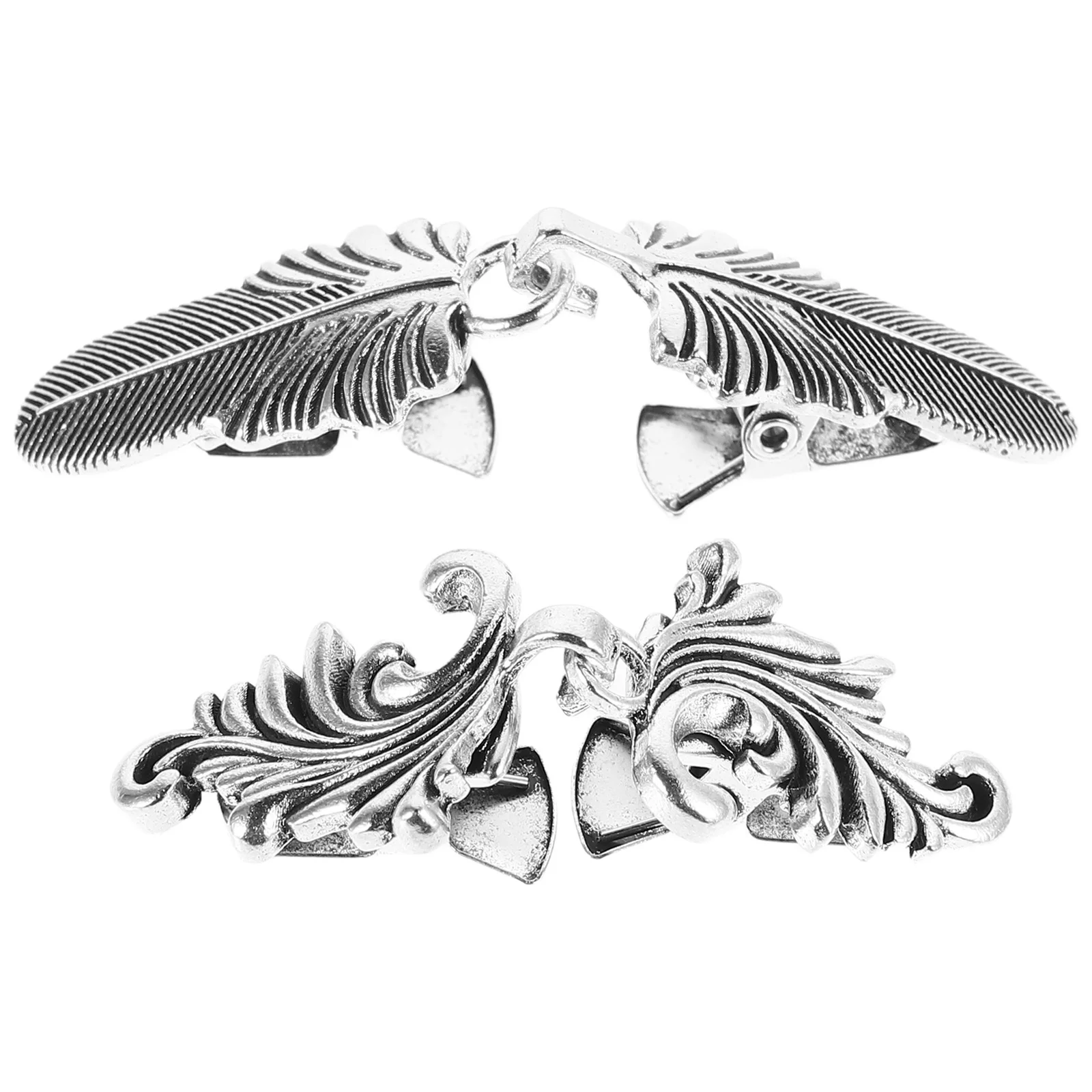 

2Pcs Hollow Sweater Clips Zinc Alloy Vintage Cardigan Closure Decorative Shawl Clips Fashion Clothing Accessories for Women