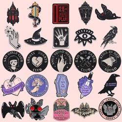 Gothic Horror Halloween Gift Lapel Pins Vampire Bat Mothman For Backpacks Punk Enamel Brooches For Briefcase Badges Accessories
