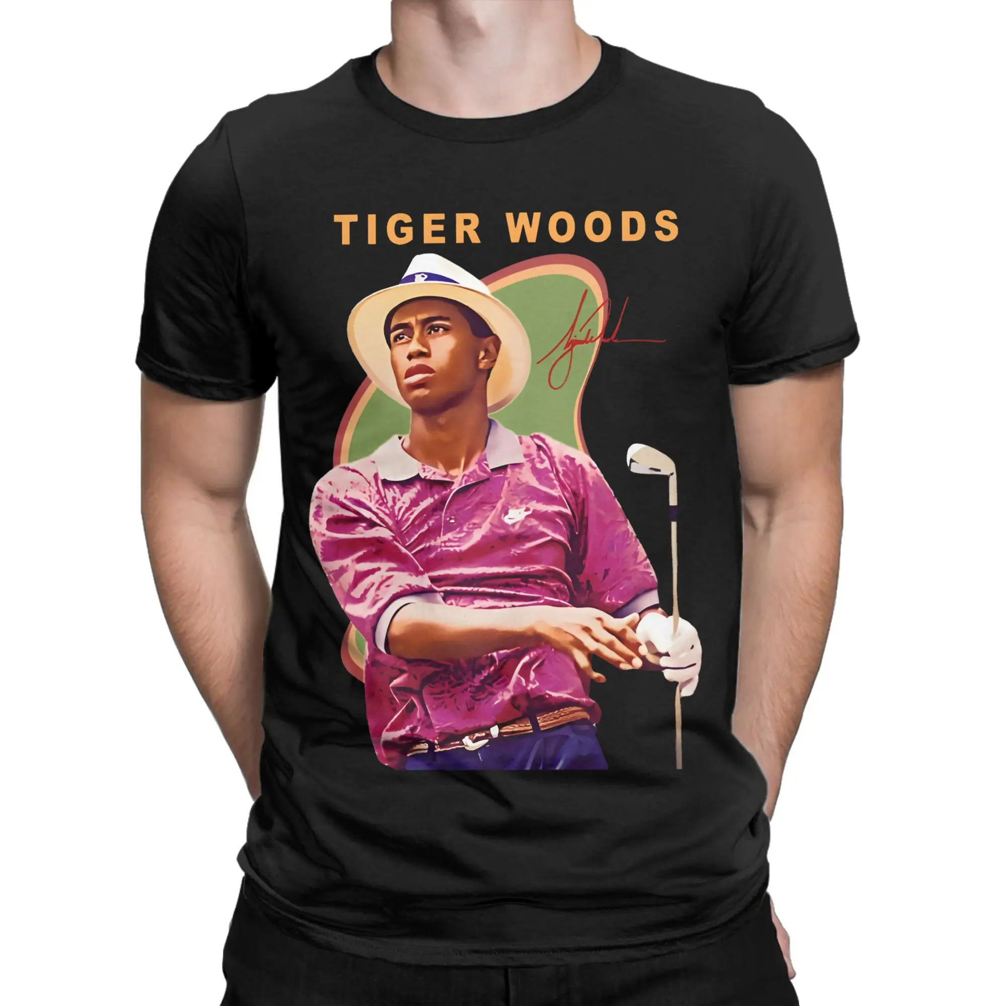 Tiger Woods   T-Shirt Adult Retro Style Awesome T-Shirts Summer Comfortable Fashion Tees Cheap Oversize Clothing