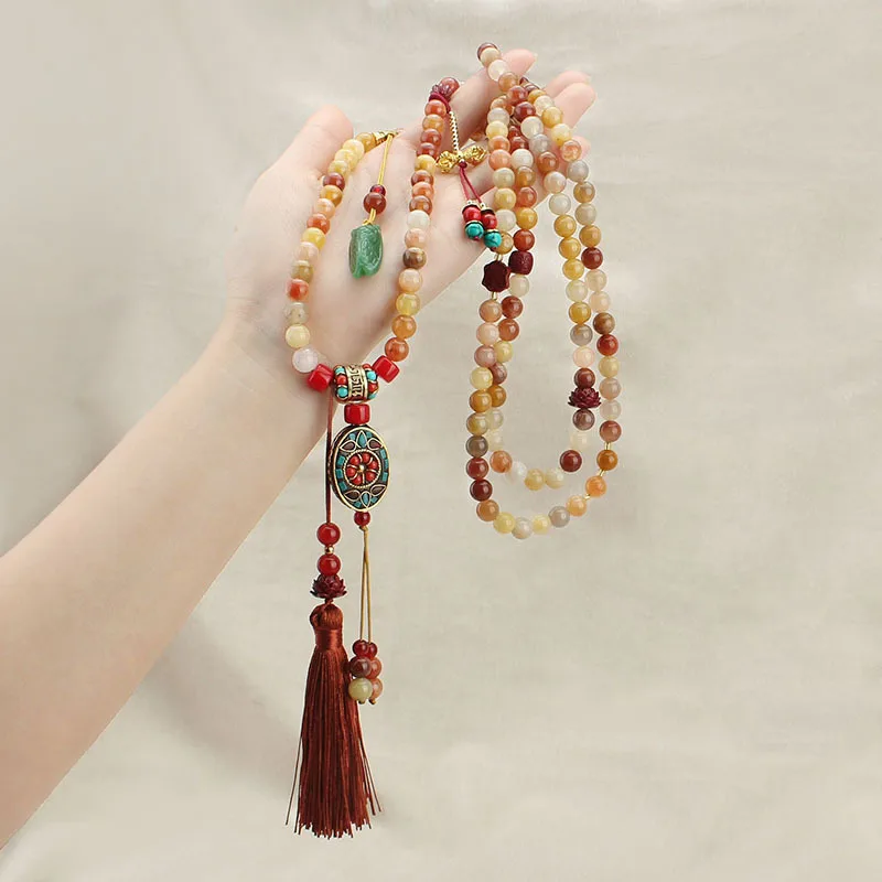 DIY accessories New Chinese style cheongsam crossbody chain multi-purpose long back necklace fringed pendant antique Hanfu acces