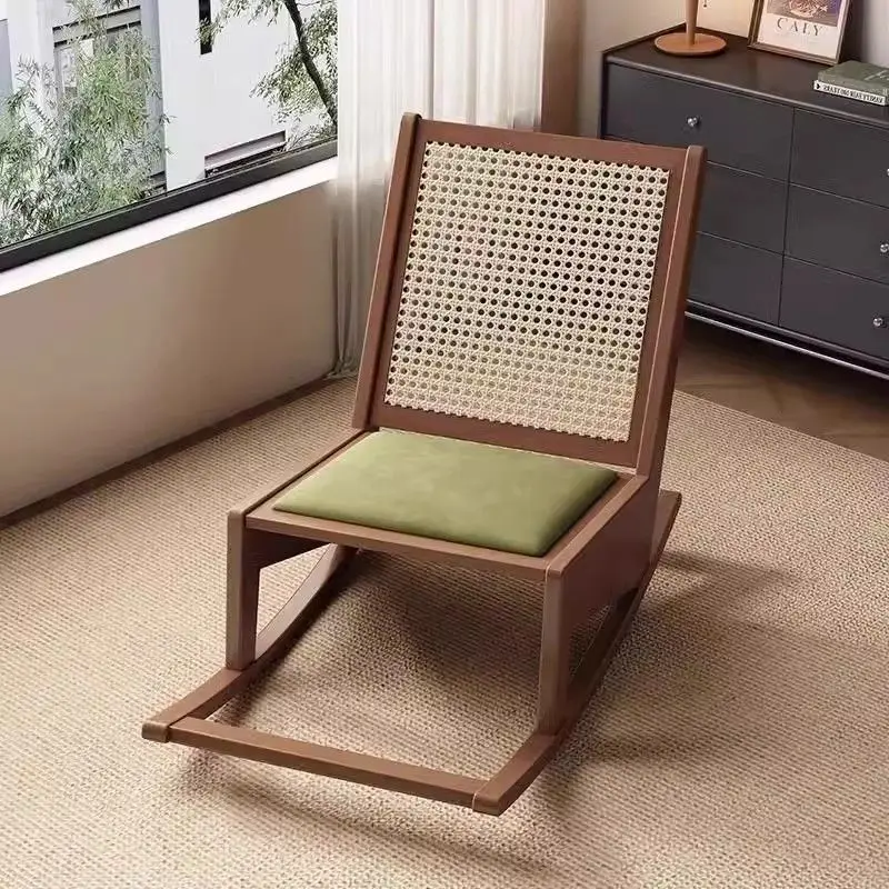 Простой стул из мягкой сумки из цельного дерева, стул из ротанга для гостиной, обеденный стул из ротанга, кафе-ресторан, стул Интернет-знаменитости Сяо