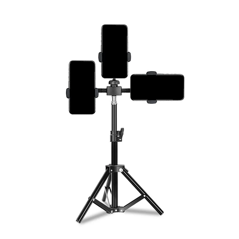 

New Black Mobile Phone Stand Desktop Adjustable Height Angle Live Broadcast Stand Rotating Multi-camera Mobile Phone Stand
