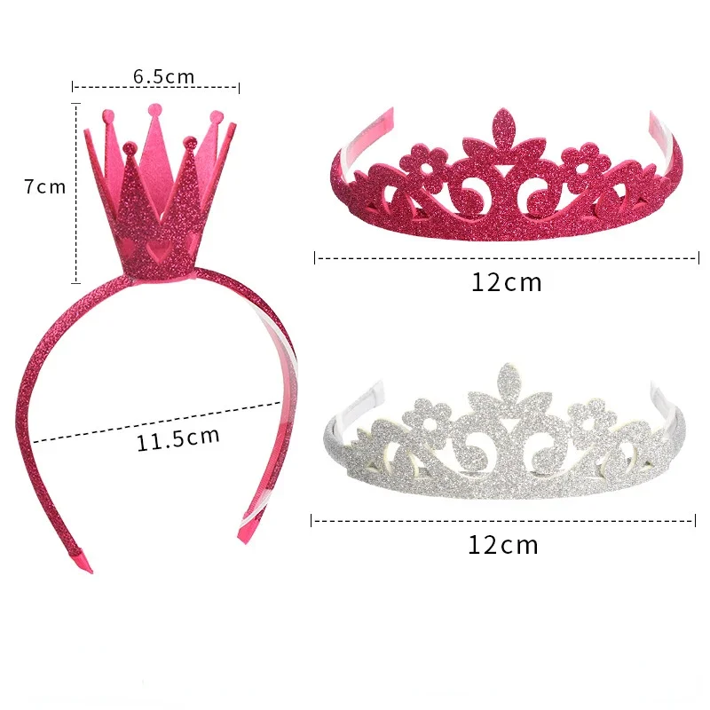 Kids Glitter Tiaras 3D Crown Hairbands for Girls Sparkling Festival Princess Hair Sticks Girls Headwear Kids Hair Accessories