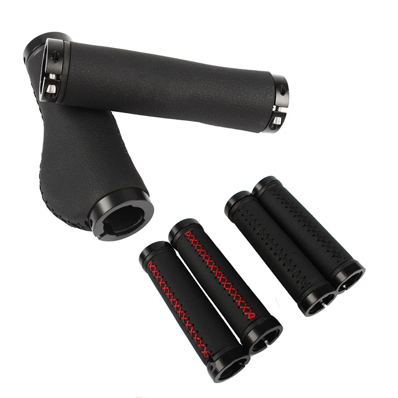 Ergonomic Mountain Bicycle Grips MTB Cycling Accessories PU Leather Lockable  Bike Handlebar Grip Tape 130x22.2mm