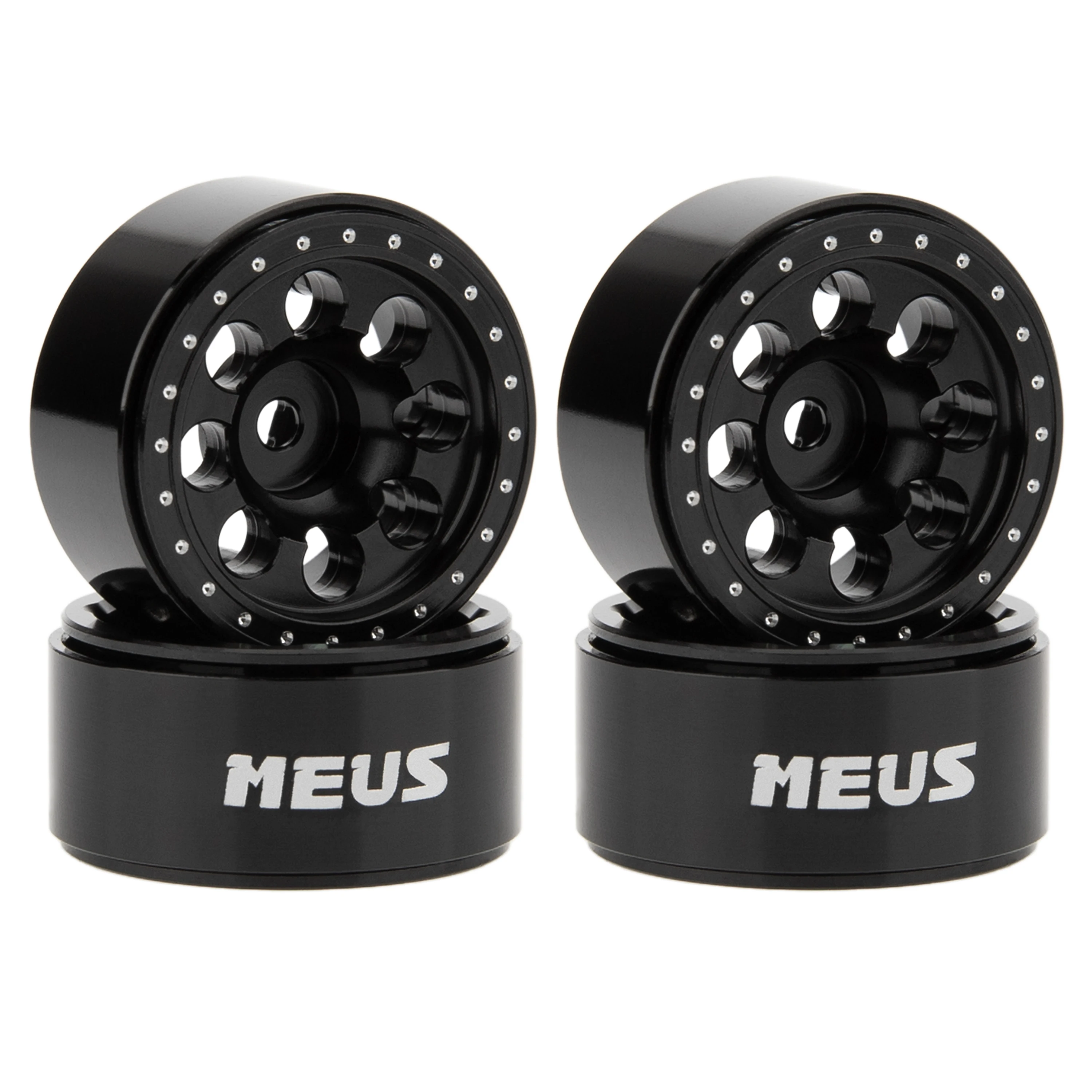 MEUS Racing 0.7-Inch Aluminum Beadlock Deep-Dish Wheels for 1/30 Axial SCX30