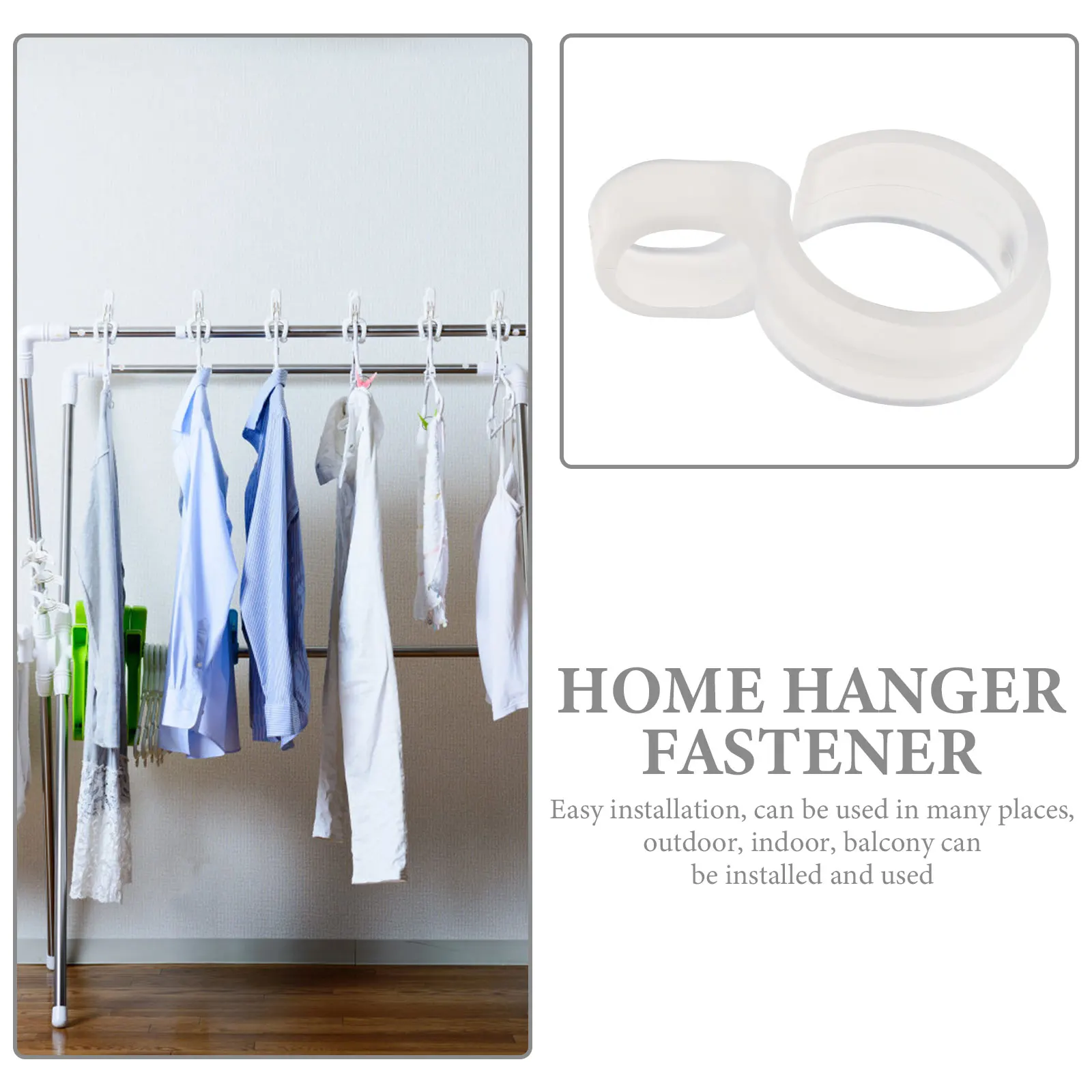 

60pcs Windproof Hooks Plastic Clothes Hanger Buckle Hooks Fixing S-Proof Non-Slip Household Accessories Reusable