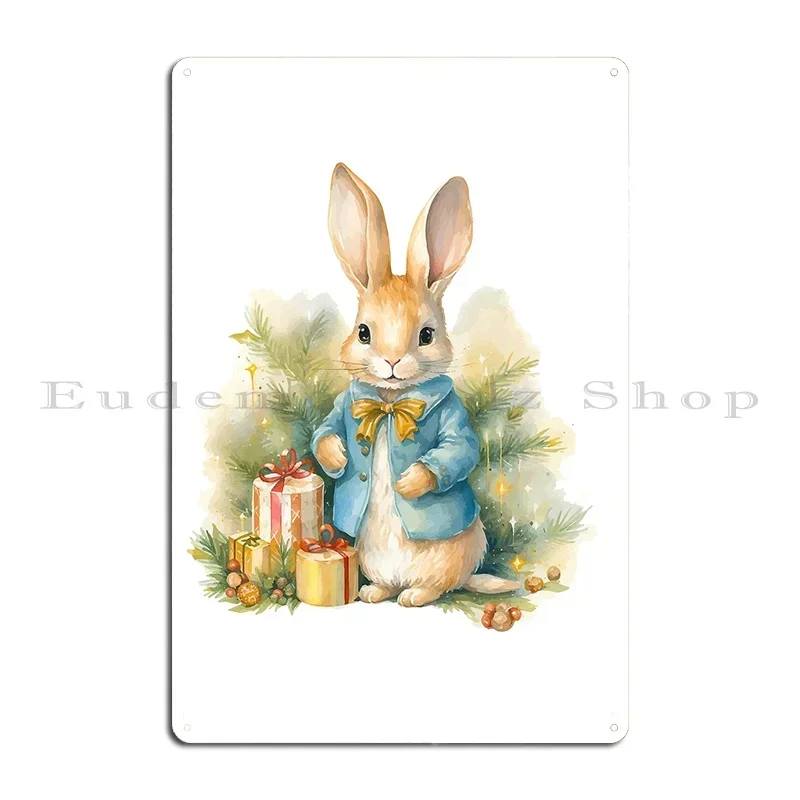 Christmas Rabbit Metal Signs Garage Club Wall Cave Design Pub Personalized Tin Sign Poster
