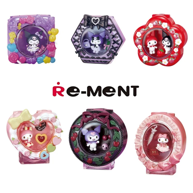 Rement My Melody & Kuromi Makeup Box-serie Miniatuurscène Blind Box-collectie Simulatiemodel Speelgoedmeisje Kerstcadeau