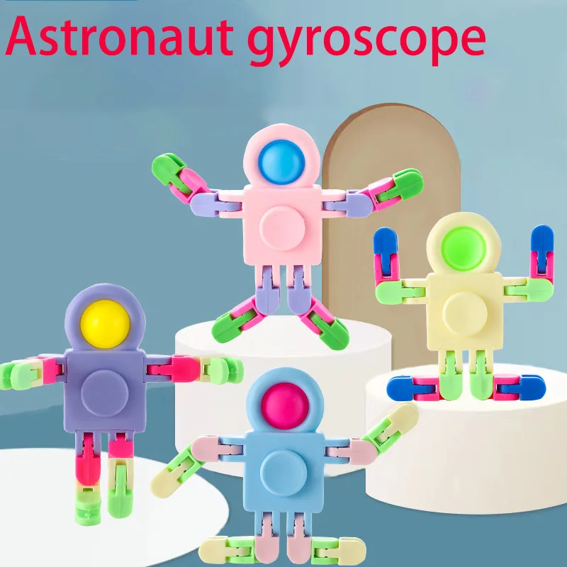 4/8/16/32 Stück Astronauten-Kettenkreisel Mechanisch Verformbarer Rotierender Roboter Puzzle Eltern-Kind Fidget-Spielzeug Spinner – Detail 5