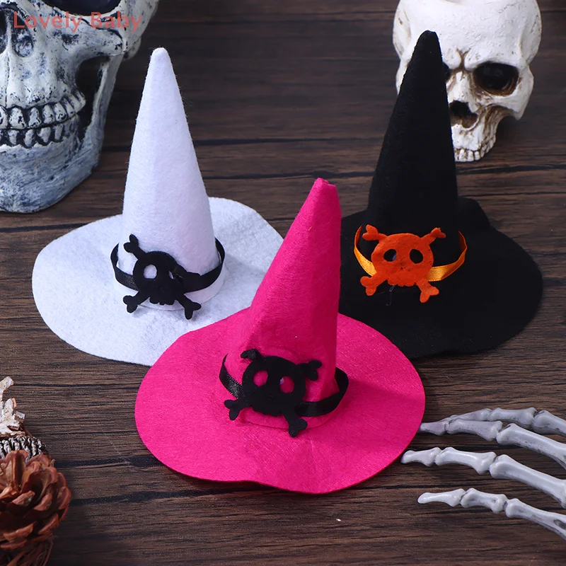【BBS-7】 3 pezzi di casa delle bambole in miniatura mini cappelli di feltro di colore per la decorazione della casa di Halloween accessori per bambole bambini giocano giocattoli cappelli