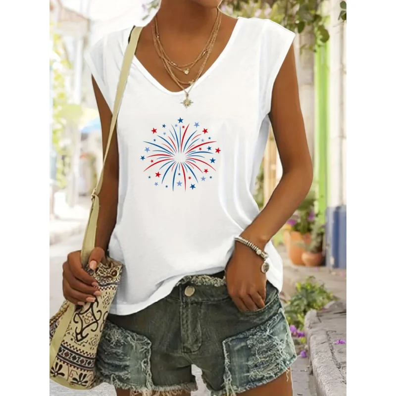 

Summer Fashion Trend High-Quality Solid Color Printed Pattern Short Sleeve Top