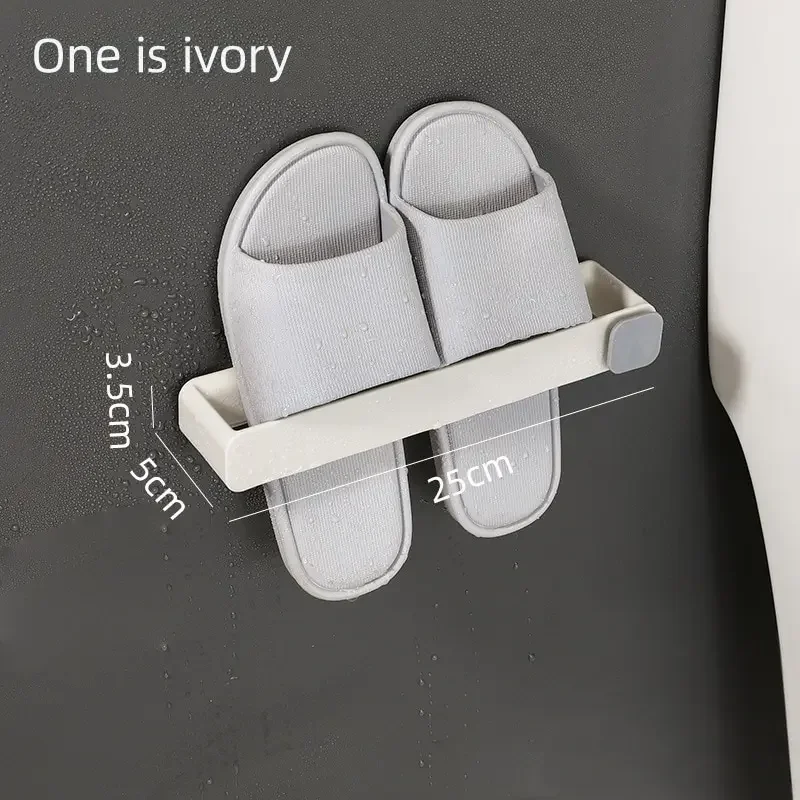 Bathroom Slipper Shelf - Wall-Mounted Shoe Rack Organizer with Space-Saving One-Piece Design and Hanging Storage Solution