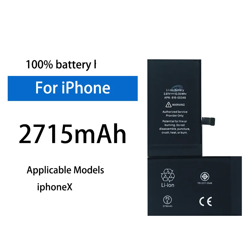 2715mAh Lithium Battery For Apple iPhone X Mobile Phone Replacement Battery