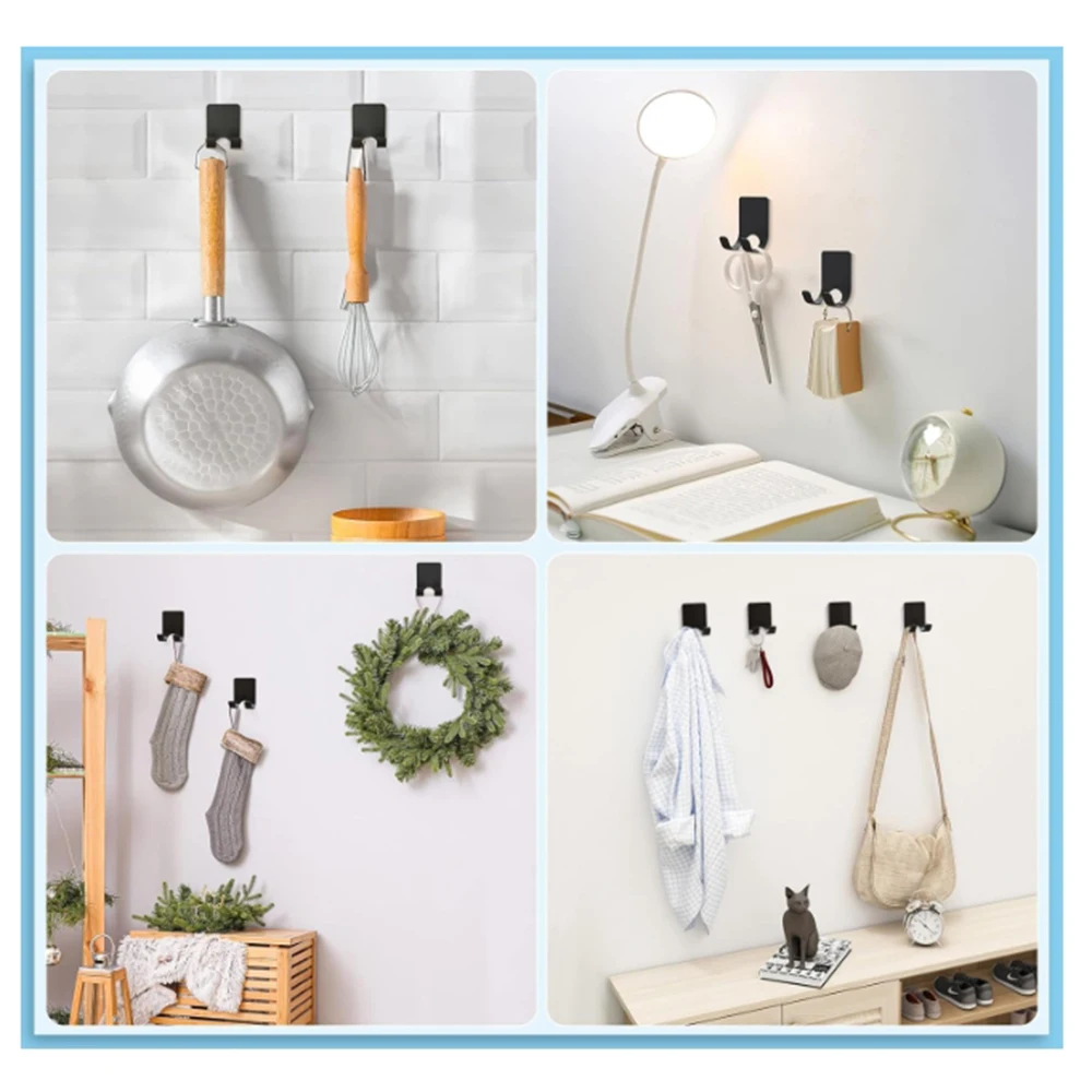 Wall Mounted Punch-Free Adhesive Razor Holder Black Plastic Hook for Bathroom Shower Gillette Shaver Storage Shaving Holder