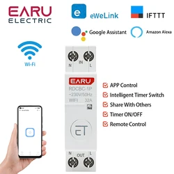 RDCBC 1P + N Rail interruttore WIFI interruttore Timer intelligente relè telecomando di eWeLink Smart Home compatibile con Alexa Google