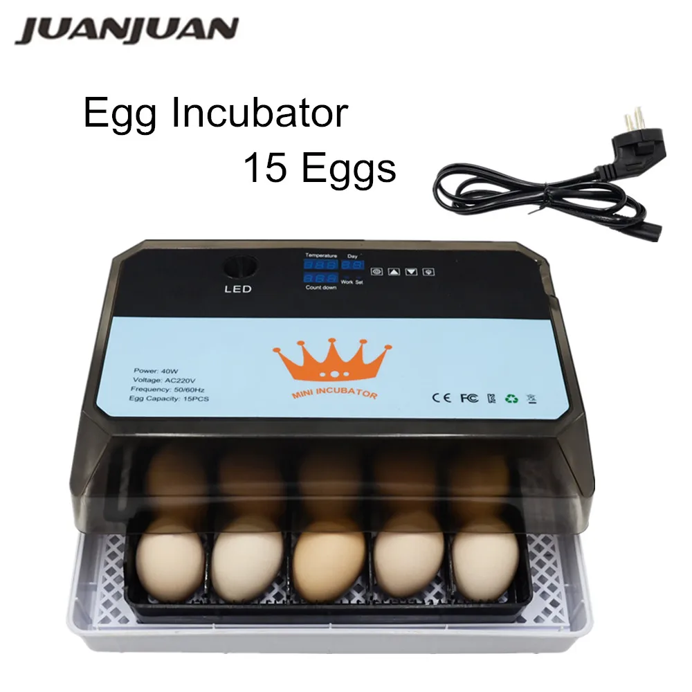 

HT-15 Eggs Incubator Household Mini Incubator Automatic Temperature Controller Egg Hatcher for Chicken Duck Quail Goose Pigeon