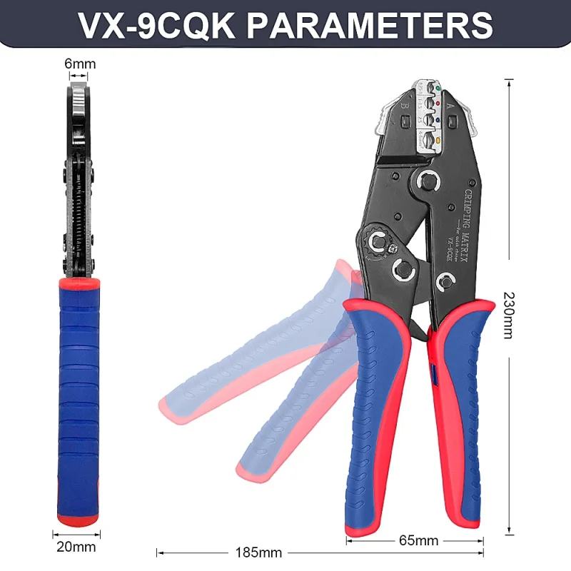 Crimping Pliers 0.5-10mm² quick jaw replacement for tab 2.8 4.8 6.3/tube/Photovoltaic/insuated Terminals Electrical Clamp Tools