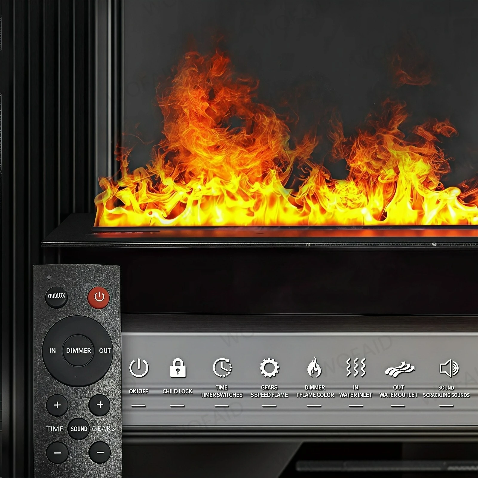 

Electric Vapor Fireplace Save Electricity Remote/Panel Touch/Smart App Fireplaces Humidifier Automatic Water Control No Heating