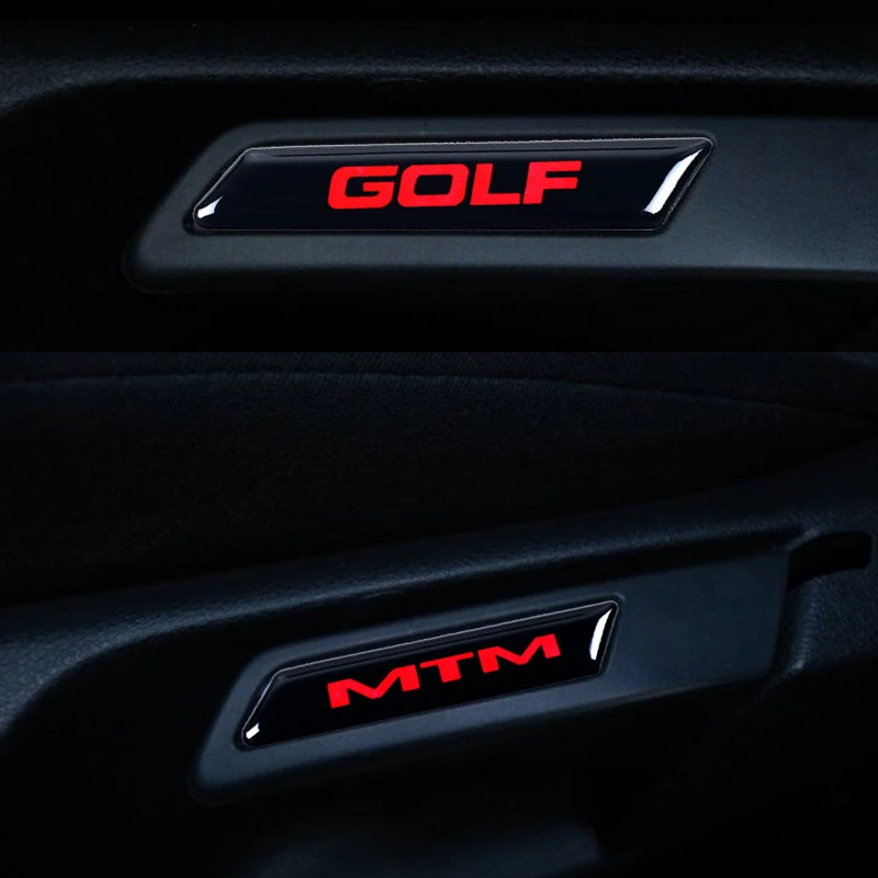 2Pcs 3D Car Seat Lift Button Stickers R Line Rline Badge Decorative Stickers For VW Golf 6 8 GTI MK6 MK8 Touran Mtm Accessories