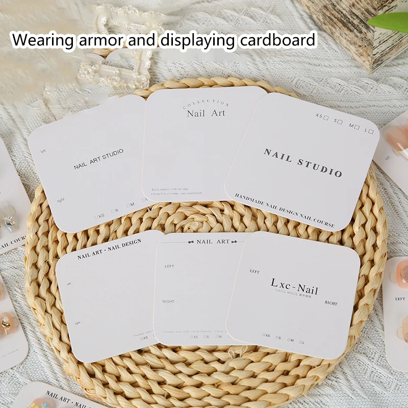 20Pcs Nagel Display Karton Einfache Stil Gefälschte Nägel Karte Für Drücken Auf Nägel Foto Requisiten Nagel Salon