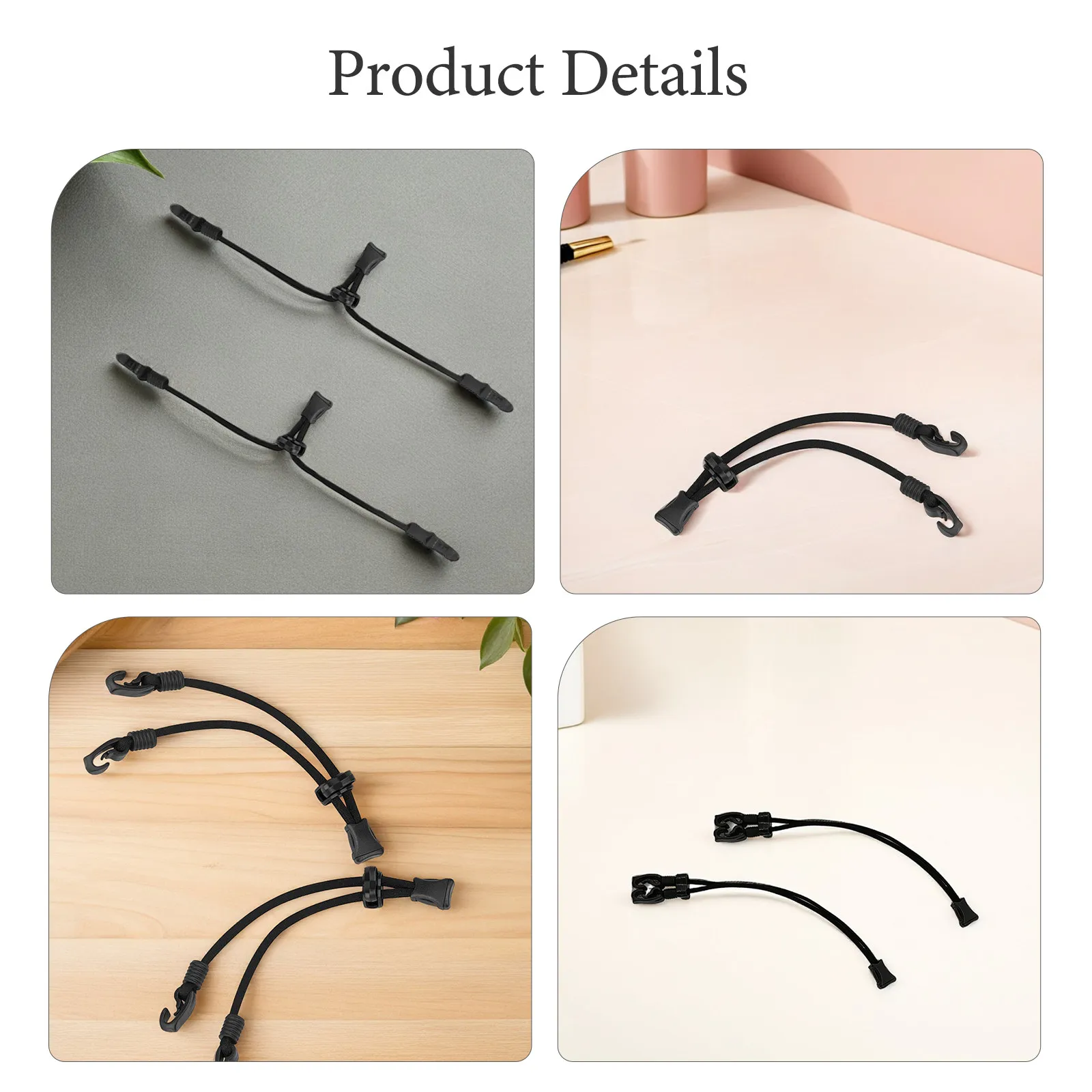 6Pcs Mask Extender Lanyards Anti-Slip Ear Saver Strap Holder Elastic Back Head Clips for Comfortable Longwear Secure